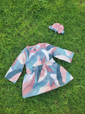 Winter Cotton Frock with Band Multicolor