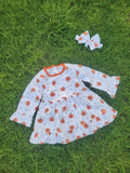 Winter Cotton Frock with Band Bazo Frill