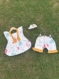 2PC Summer Soft Cotton Frock with Short - butterfly print