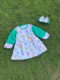 Winter Cotton Frock with Band butterfly design
