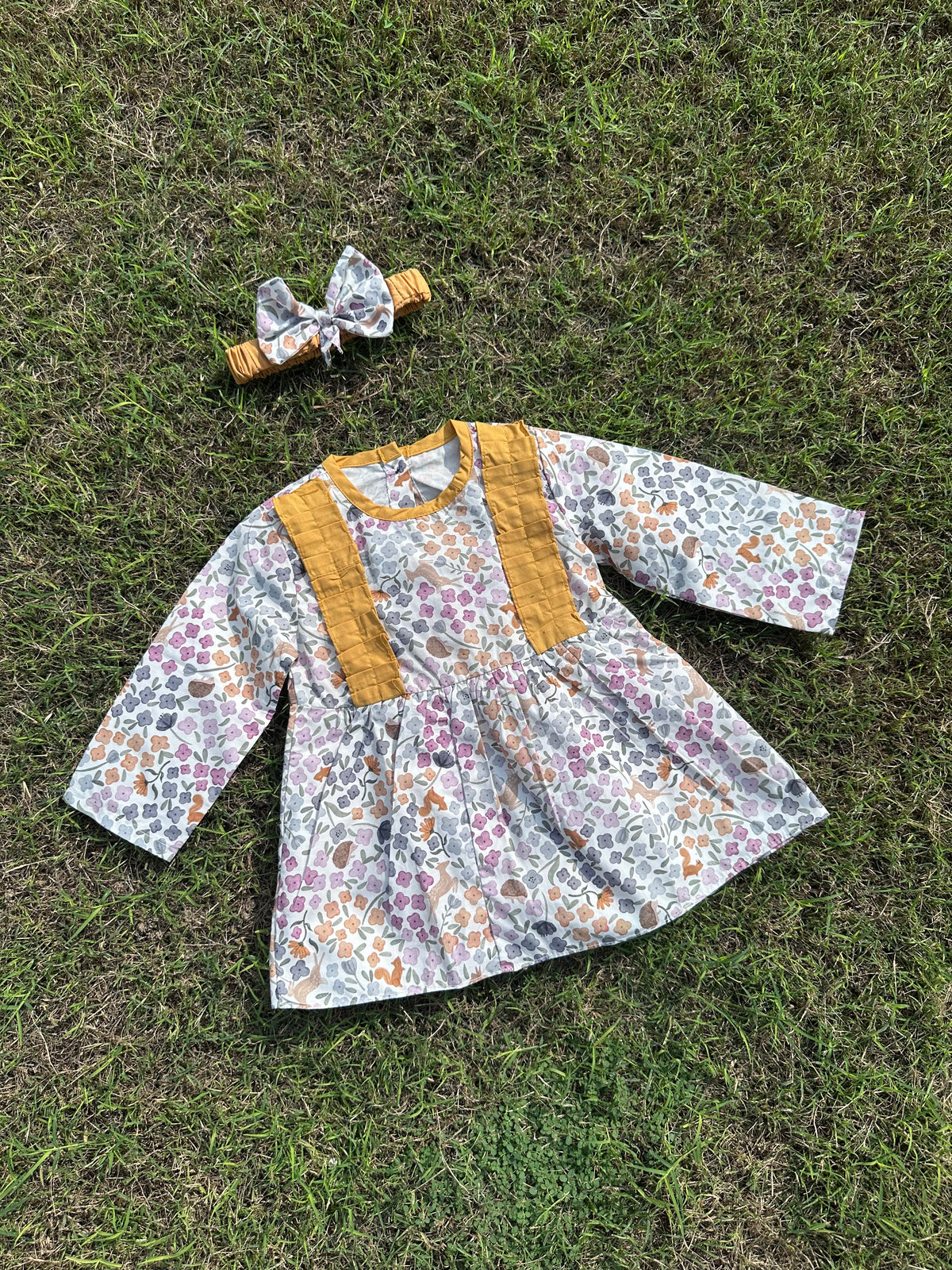 Winter Cotton Frock with Band Front patti