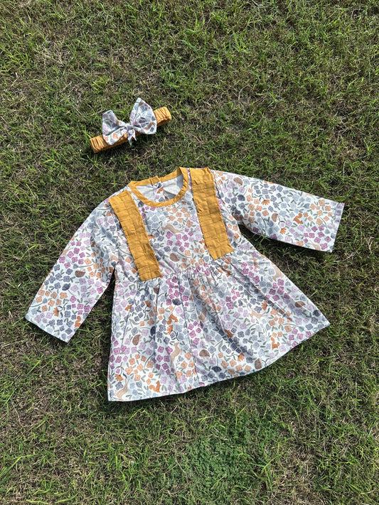 Winter Cotton Frock with Band Front patti