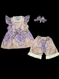2PC Summer Soft Cotton Frock with Shorts & Band  - mix prints