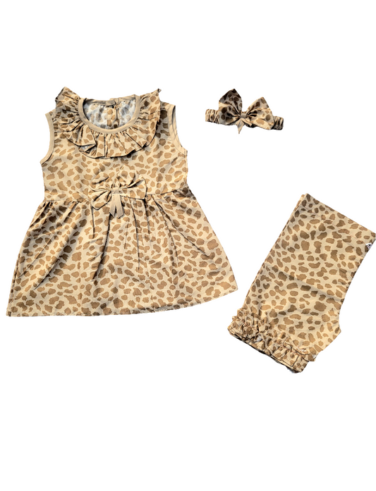 2PC Summer Soft Cotton Frock with Short - Neck Frill